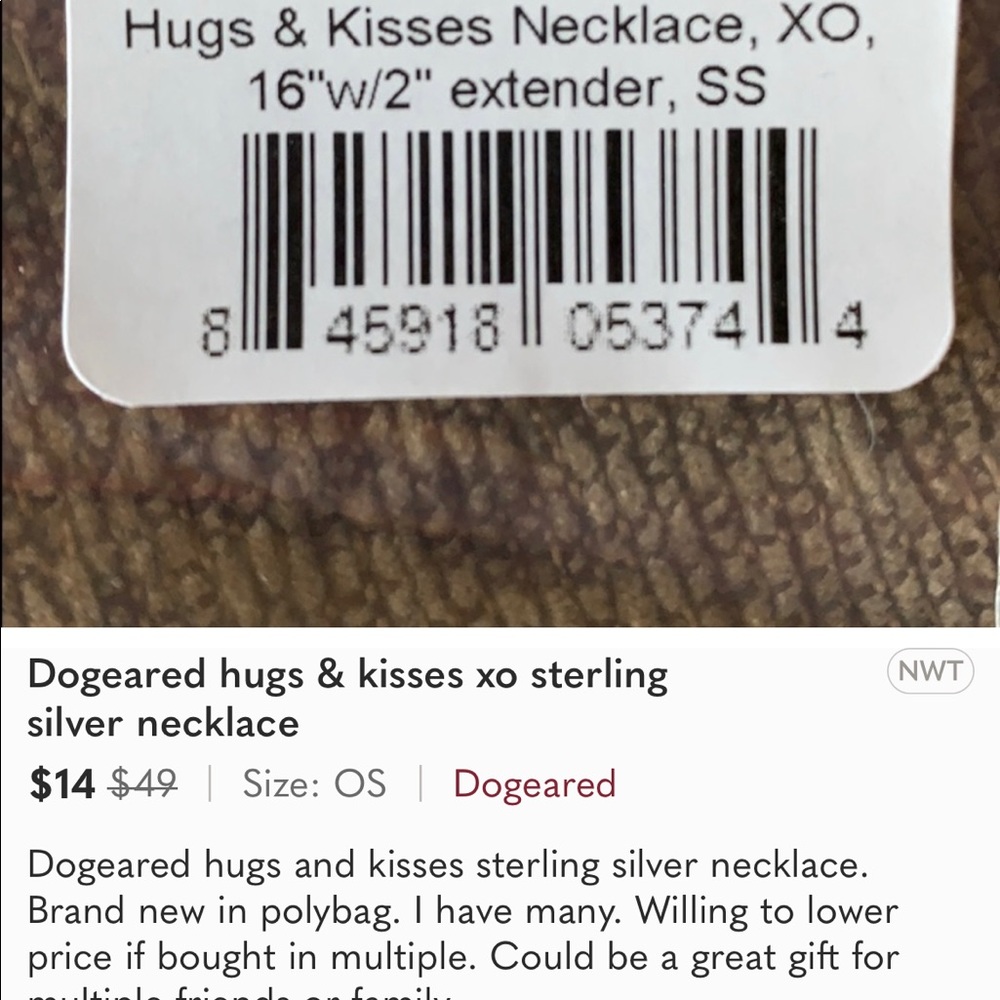Set of 2 of the dogeared xo in silver